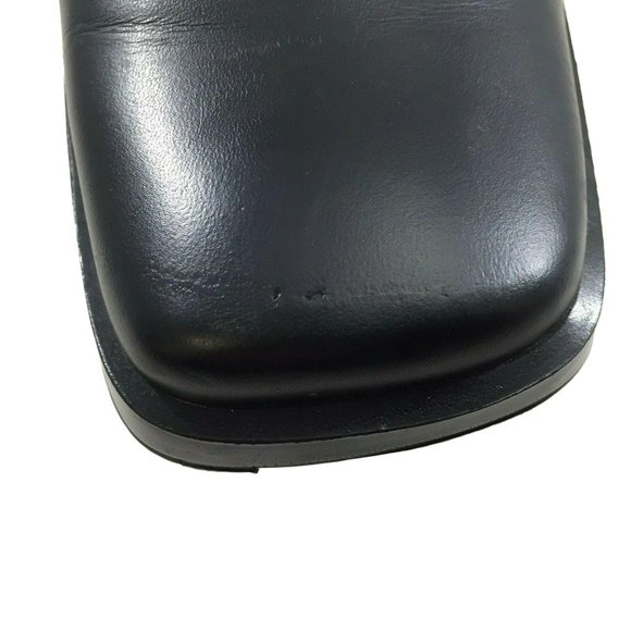 Paola Ferri Italy Shoes Womens EU37 US 6 Black Leather Green Trim Slip On - Picture 12 of 12